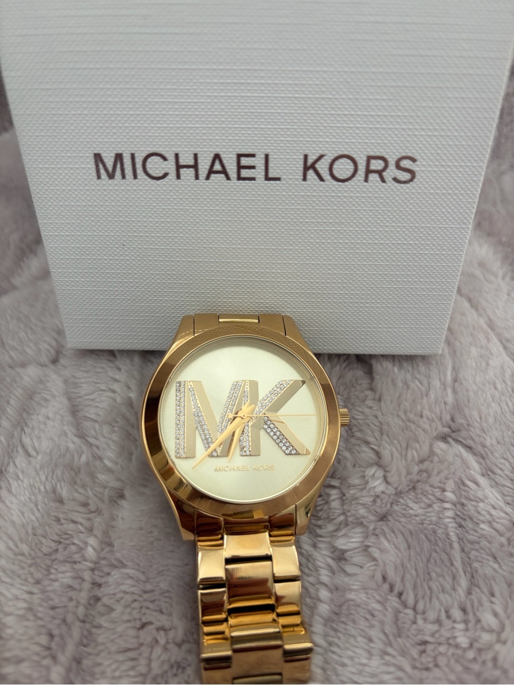 Michael Kors Gold Logo Crystal Dial Bracelet Watch - Picture 5 of 9